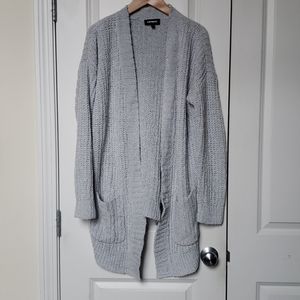 Express Grey Chenille Cardigan